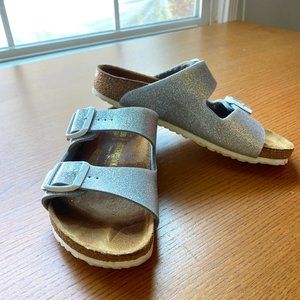 Girl's Birkenstocks! Metallic Silver